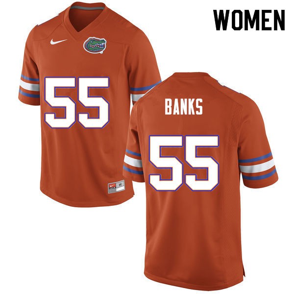 Women #55 Noah Banks Florida Gators College Football Jerseys Orange